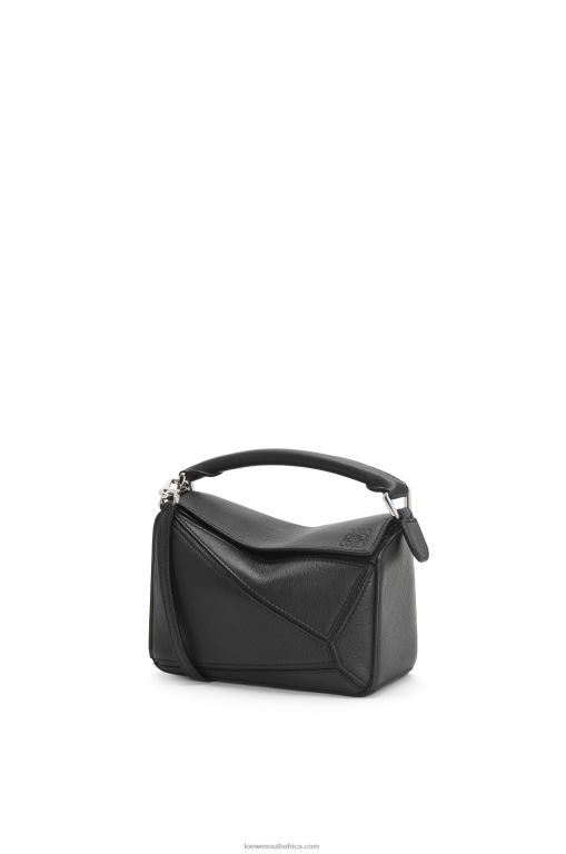 Loewe Women Mini Puzzle bag in classic calfskin 206XF200 Black