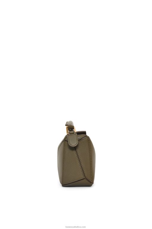 Loewe Women Mini Puzzle bag in classic calfskin 206XF202 Dark Khaki Green
