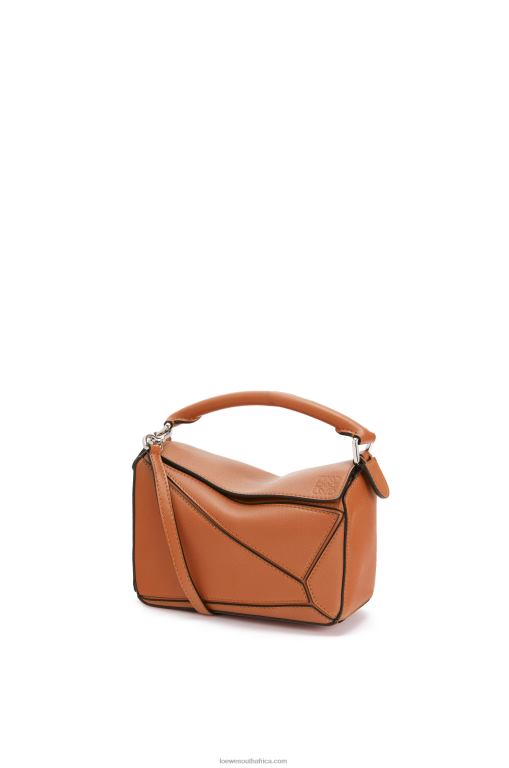 Loewe Women Mini Puzzle bag in classic calfskin 206XF214 Tan