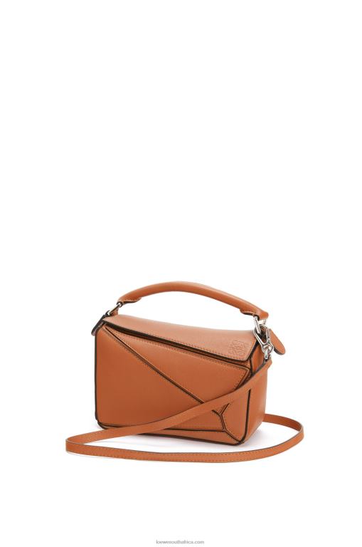 Loewe Women Mini Puzzle bag in classic calfskin 206XF214 Tan