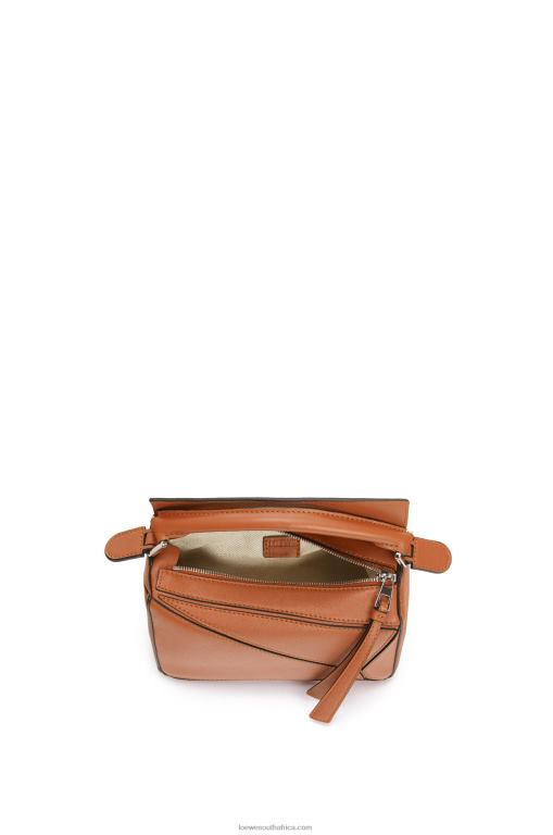 Loewe Women Mini Puzzle bag in classic calfskin 206XF214 Tan
