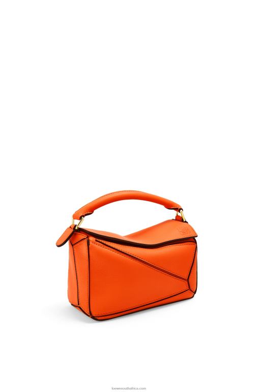 Loewe Women Mini Puzzle bag in classic calfskin 206XF285 Orange