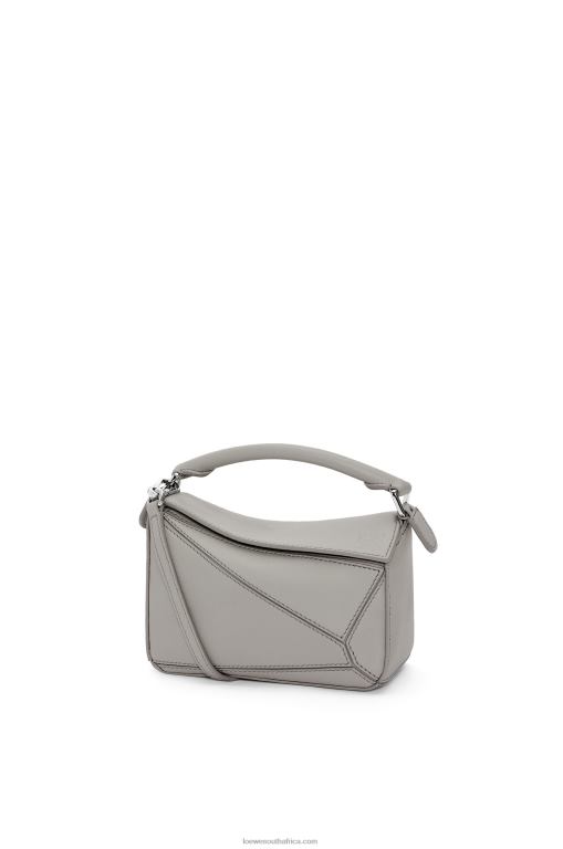 Loewe Women Mini Puzzle bag in classic calfskin 206XF314 Pearl Grey