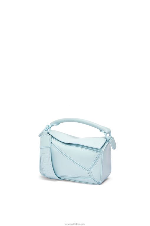 Loewe Women Mini Puzzle bag in satin calfskin 206XF264 Aquamarine