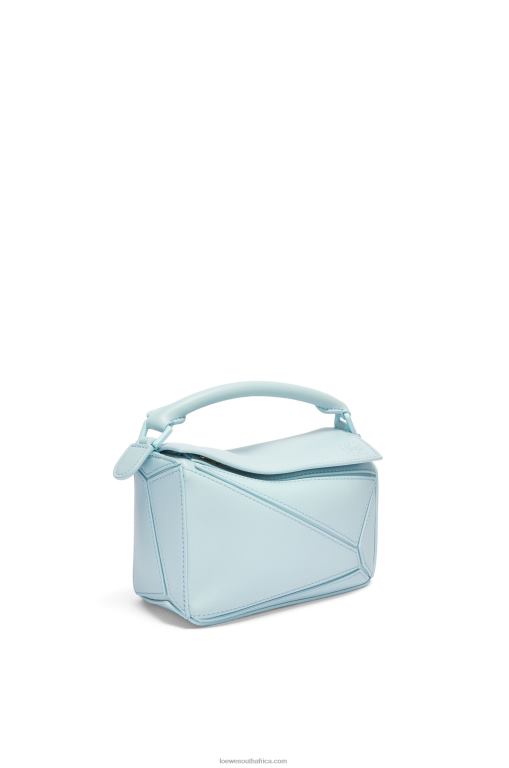 Loewe Women Mini Puzzle bag in satin calfskin 206XF264 Aquamarine