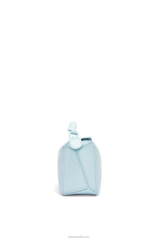 Loewe Women Mini Puzzle bag in satin calfskin 206XF264 Aquamarine