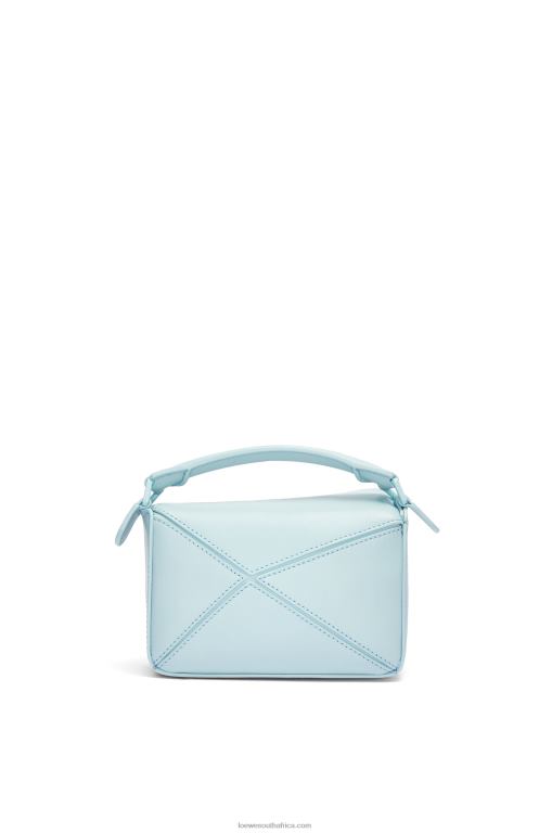 Loewe Women Mini Puzzle bag in satin calfskin 206XF264 Aquamarine
