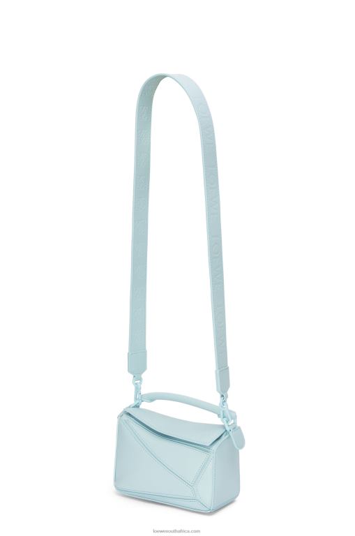 Loewe Women Mini Puzzle bag in satin calfskin 206XF264 Aquamarine