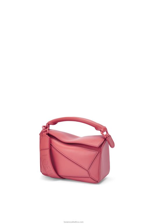 Loewe Women Mini Puzzle bag in satin calfskin 206XF266 Plumrose