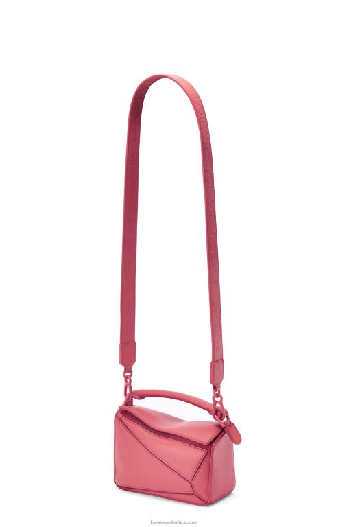 Loewe Women Mini Puzzle bag in satin calfskin 206XF266 Plumrose