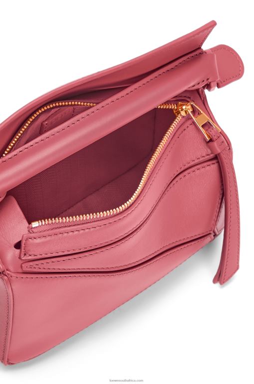 Loewe Women Mini Puzzle bag in satin calfskin 206XF266 Plumrose