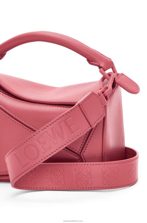 Loewe Women Mini Puzzle bag in satin calfskin 206XF266 Plumrose