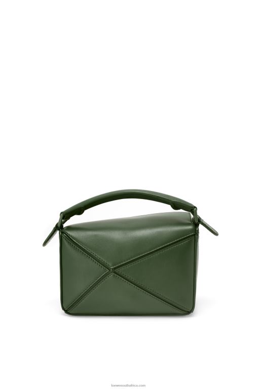 Loewe Women Mini Puzzle bag in satin calfskin 206XF270 Vintage Khaki
