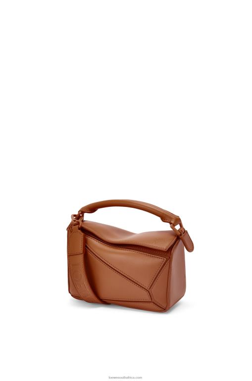 Loewe Women Mini Puzzle bag in satin calfskin 206XF273 Pecan