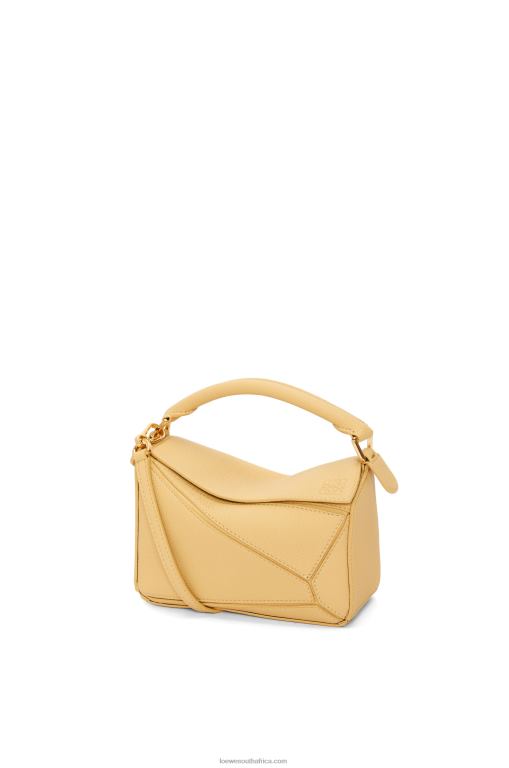 Loewe Women Mini Puzzle bag in soft grained calfskin 206XF234 Dark Butter