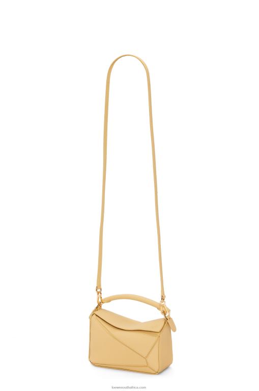 Loewe Women Mini Puzzle bag in soft grained calfskin 206XF234 Dark Butter