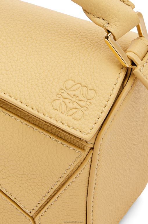 Loewe Women Mini Puzzle bag in soft grained calfskin 206XF234 Dark Butter