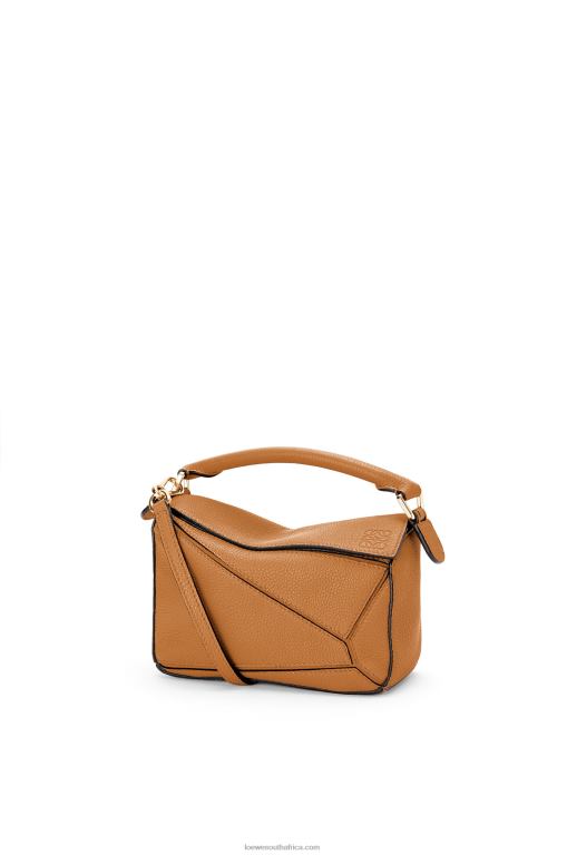Loewe Women Mini Puzzle bag in soft grained calfskin 206XF299 Light Caramel