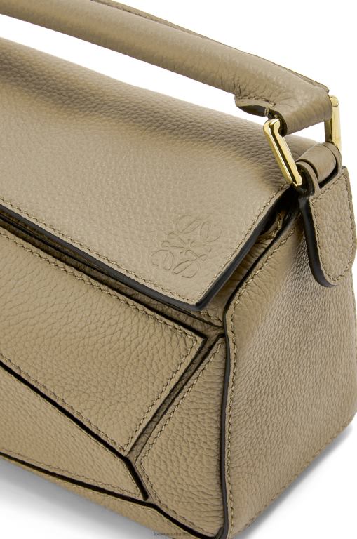 Loewe Women Mini Puzzle bag in soft grained calfskin 206XF560 Artichoke Green