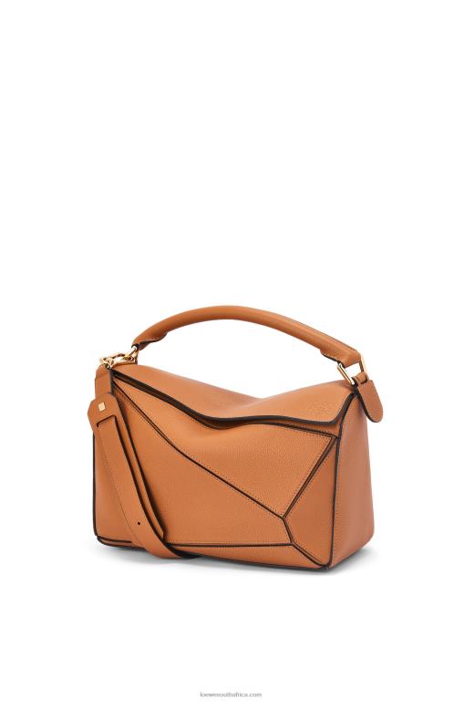 Loewe Women Puzzle bag in soft grained calfskin 206XF369 Light Caramel
