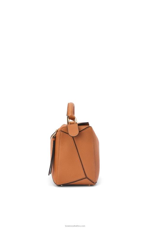 Loewe Women Puzzle bag in soft grained calfskin 206XF369 Light Caramel