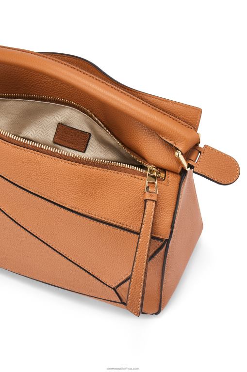 Loewe Women Puzzle bag in soft grained calfskin 206XF369 Light Caramel