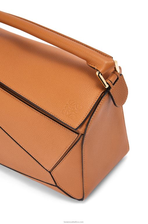 Loewe Women Puzzle bag in soft grained calfskin 206XF369 Light Caramel
