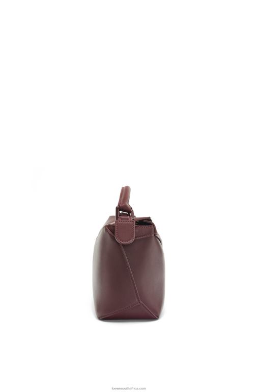 Loewe Women Small Puzzle Edge bag in satin calfskin 206XF274 Sang De Boeuf Glaze