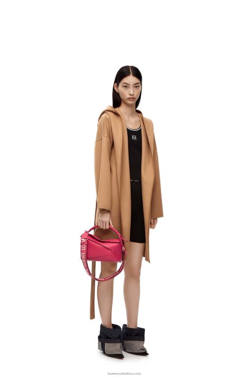 Loewe Women Small Puzzle Edge bag in satin calfskin 206XF436 Ruby Red Glaze