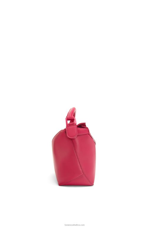 Loewe Women Small Puzzle Edge bag in satin calfskin 206XF436 Ruby Red Glaze