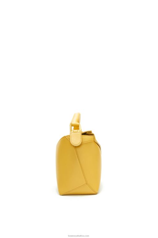 Loewe Women Small Puzzle Edge bag in satin calfskin 206XF530 Pale Yellow Glaze