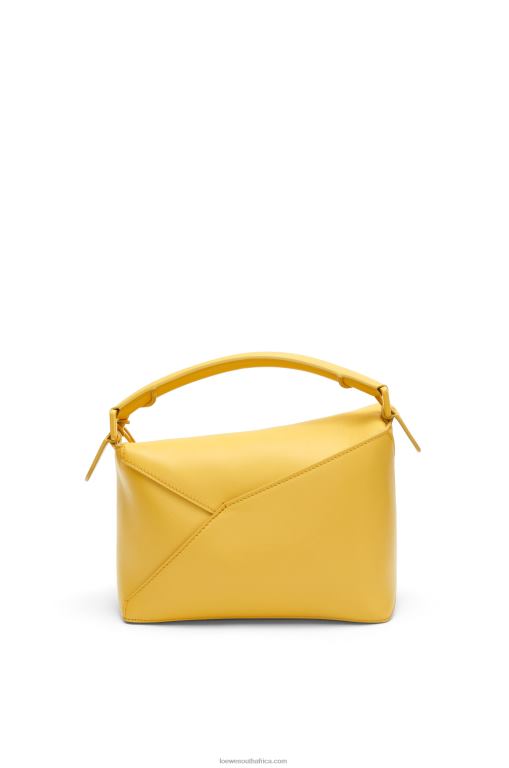 Loewe Women Small Puzzle Edge bag in satin calfskin 206XF530 Pale Yellow Glaze
