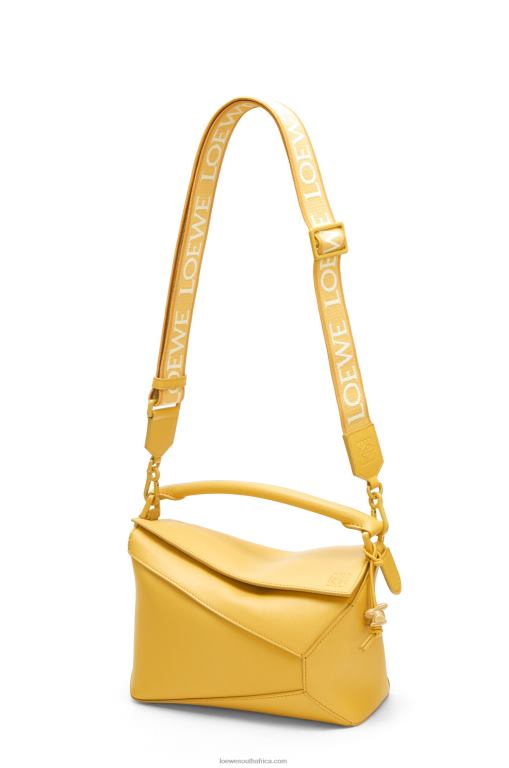Loewe Women Small Puzzle Edge bag in satin calfskin 206XF530 Pale Yellow Glaze