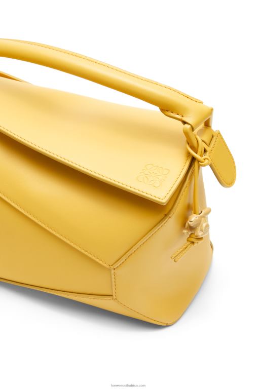 Loewe Women Small Puzzle Edge bag in satin calfskin 206XF530 Pale Yellow Glaze