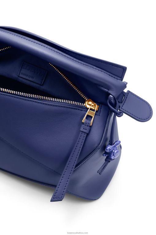 Loewe Women Small Puzzle Edge bag in satin calfskin 206XF531 Deep Purple Glaze