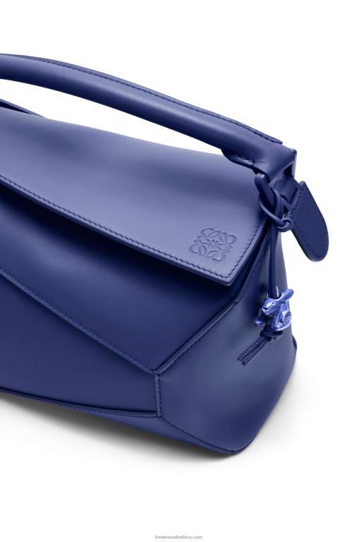 Loewe Women Small Puzzle Edge bag in satin calfskin 206XF531 Deep Purple Glaze