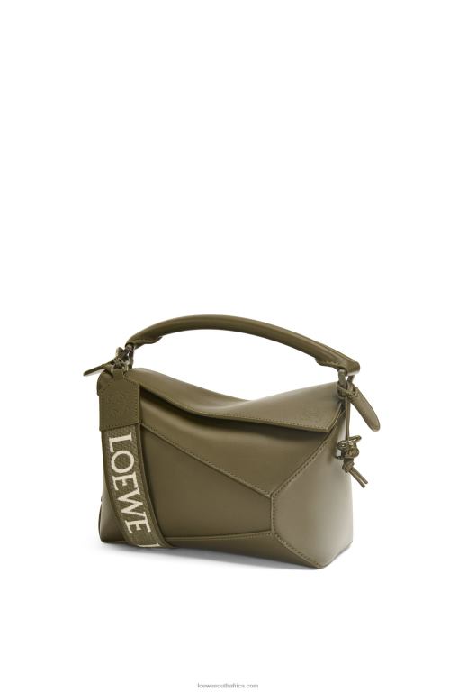 Loewe Women Small Puzzle Edge bag in satin calfskin 206XF536 Tea Dust Glaze