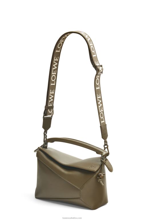 Loewe Women Small Puzzle Edge bag in satin calfskin 206XF536 Tea Dust Glaze
