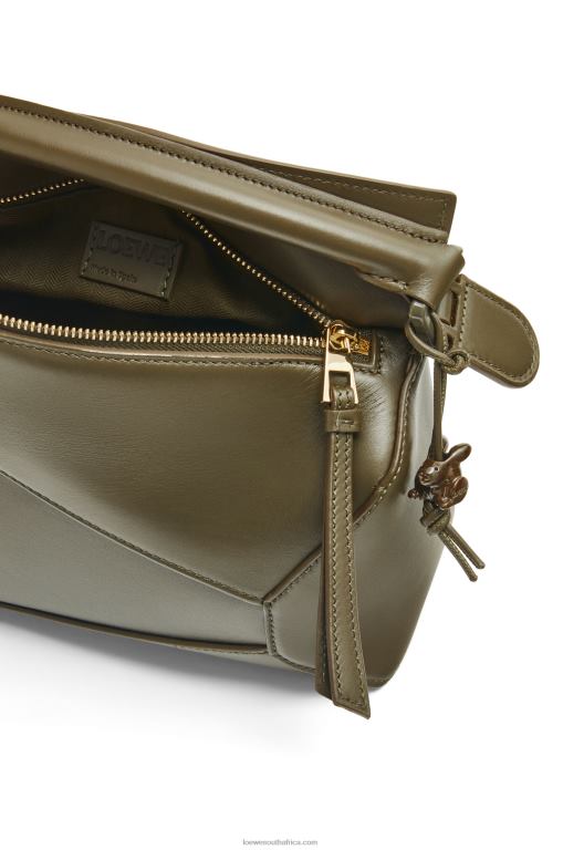 Loewe Women Small Puzzle Edge bag in satin calfskin 206XF536 Tea Dust Glaze