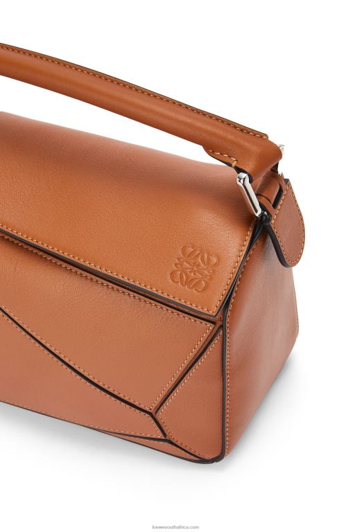Loewe Women Small Puzzle bag in classic calfskin 206XF364 Tan