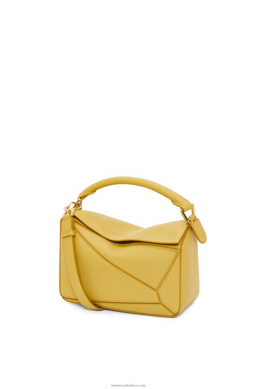 Loewe Women Small Puzzle bag in classic calfskin 206XF365 Bright Ochre