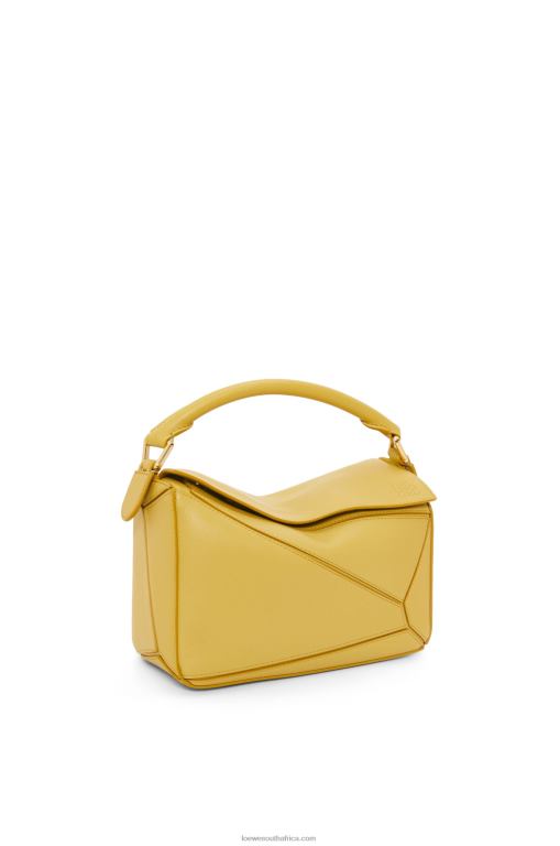 Loewe Women Small Puzzle bag in classic calfskin 206XF365 Bright Ochre