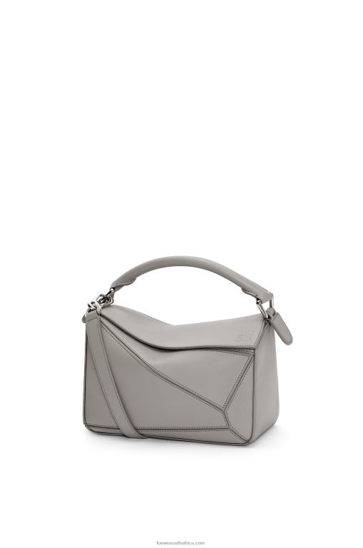 Loewe Women Small Puzzle bag in classic calfskin 206XF537 Pearl Grey