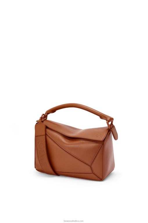 Loewe Women Small Puzzle bag in satin calfskin 206XF470 Pecan