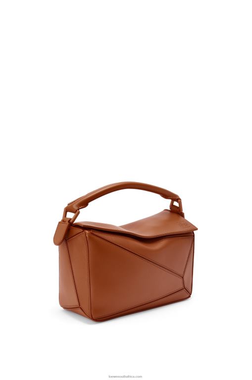 Loewe Women Small Puzzle bag in satin calfskin 206XF470 Pecan