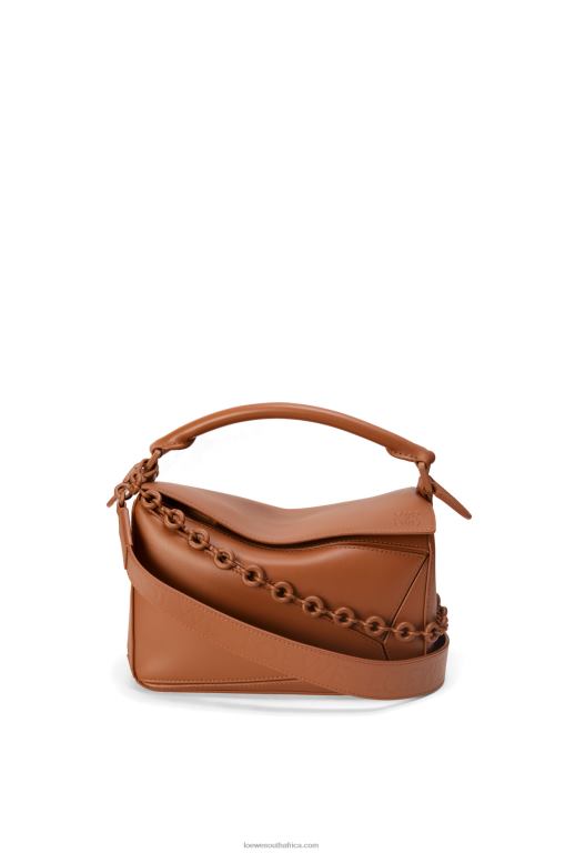 Loewe Women Small Puzzle bag in satin calfskin 206XF470 Pecan