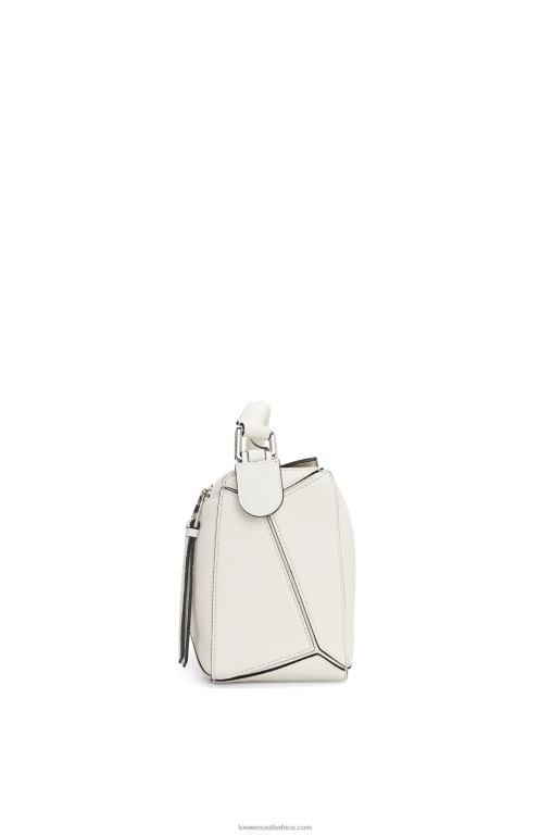 Loewe Women Small Puzzle bag in soft grained calfskin 206XF367 Soft White