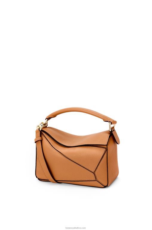 Loewe Women Small Puzzle bag in soft grained calfskin 206XF368 Light Caramel