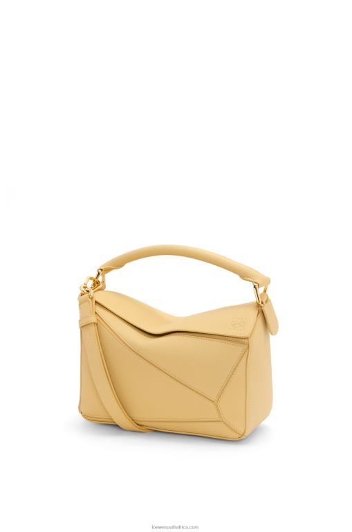 Loewe Women Small Puzzle bag in soft grained calfskin 206XF393 Dark Butter