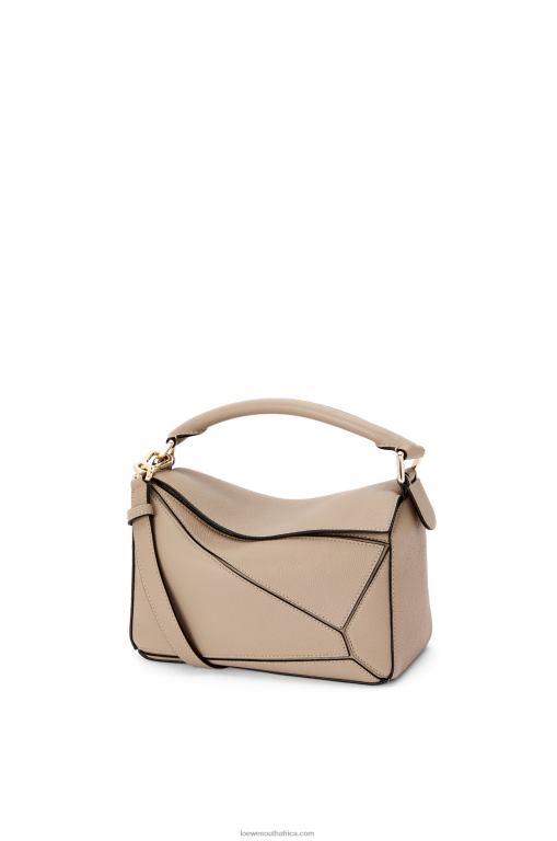 Loewe Women Small Puzzle bag in soft grained calfskin 206XF397 Sand